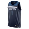 Camiseta Hombre NBA Minnesota Timberwolves Anthony Edwards 1 2022-23 Nike Icon Edition Navy Swingman